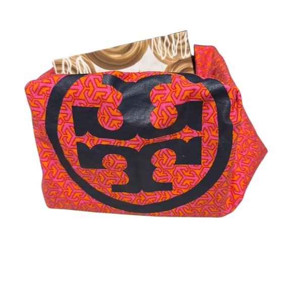 Tory Burch Pink and Orange Cosmetic Bag 14x14 - Picture 3 of 6